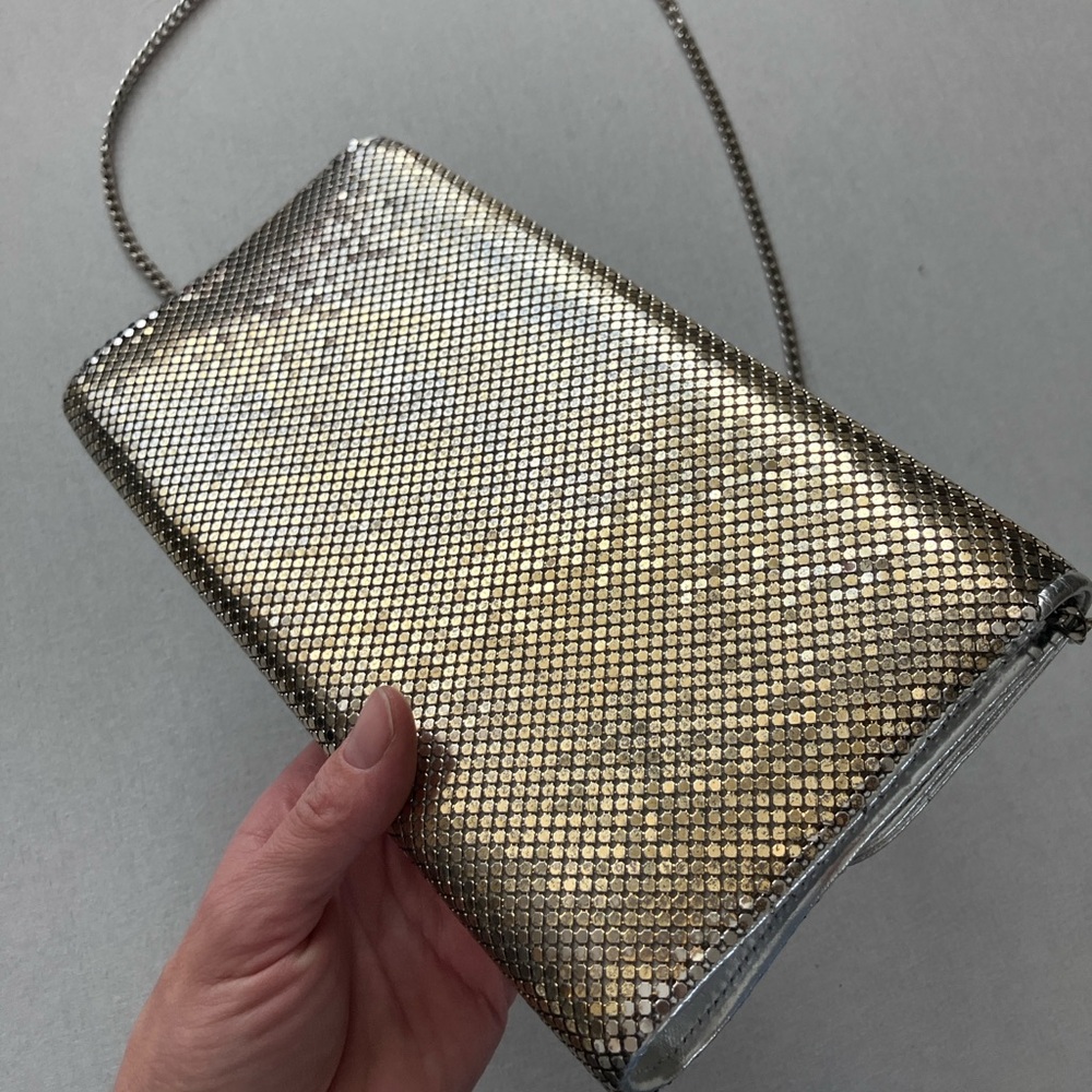 Whiting & Davis Silver Mesh Chain Clutch - Silver - Picture 8 of 14